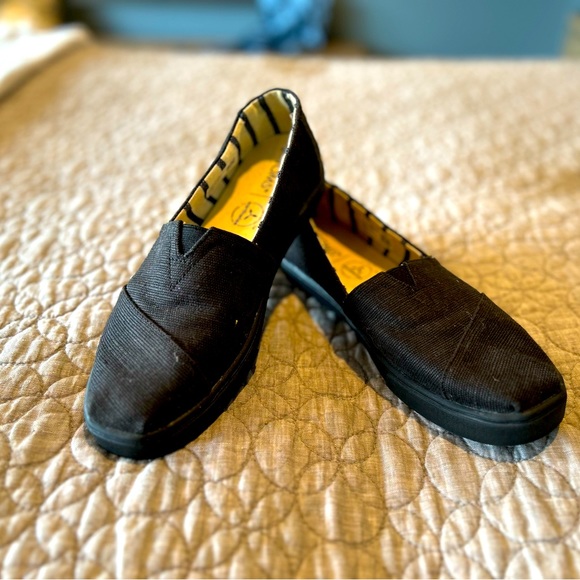 Tom’s Alpargata Cupsole Black Canvas Slip-on Size 8M New, No tags or box. - Picture 2 of 9